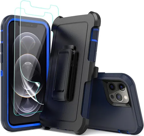 Vista 2 de Funda compatible con iPhone 13 Pro Max de 6.7 pulgadas, con protectores de pantalla, resistente, a prueba de golpes, protección de cuerpo completo