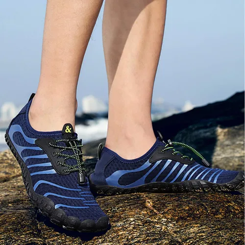 Vista 7 de Zapatos de agua para hombre y mujer, zapatos descalzos de secado rápido, deportes al aire libre para natación, piscina, playa, surf, caminar, agua