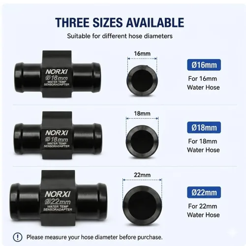 Vista 4 de Sensor de Temperatura del Agua Termómetro de Agua Adaptador de Sensor Termómetro de Agua Accesorio de Tubo Sensor Adaptador de Manguera