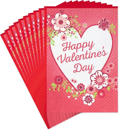 Vista 7 de Hallmark Paquete de tarjetas del día de San Valentín, amor con purpurina (10 tarjetas de San Valentín con sobres)