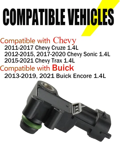 Vista 3 de 55567257 AS429 Sensor absoluto del colector de mapas compatible con Buick Encore 2013-2021, Chevy Cruze 2011-2017, Chevy Sonic 2012-2020, Chevy Trax