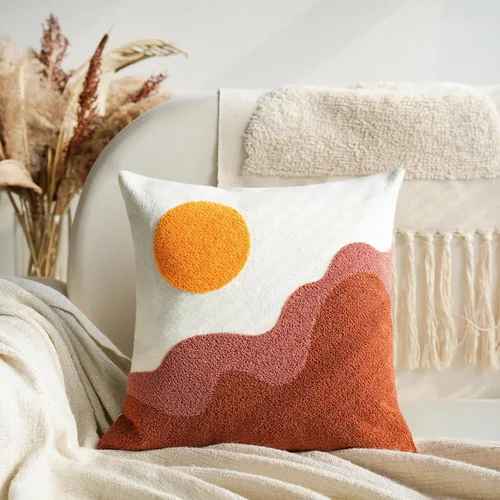 Vista 15 de Bohu Farmhouse - Fundas de almohada coloridas de arcoíris de 18 x 18 pulgadas, con textura de mediados de siglo para sofá, dormitorio, sala