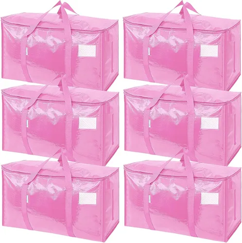 Vista 37 de TICONN Paquete de 2 bolsas de mudanza extra grandes resistentes con cremalleras y asas de transporte, bolsas de almacenamiento duraderas