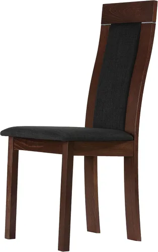 Vista 4 de Cortesi Home Silla de comedor Tia en tela de carbón, acabado nogal (juego de 2)