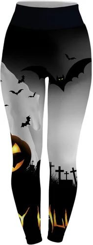 Vista 2 de Colección de estampados de Halloween Leggings de cintura alta para mujer, pantalones de compresión para yoga, correr, gimnasio y fitness diario