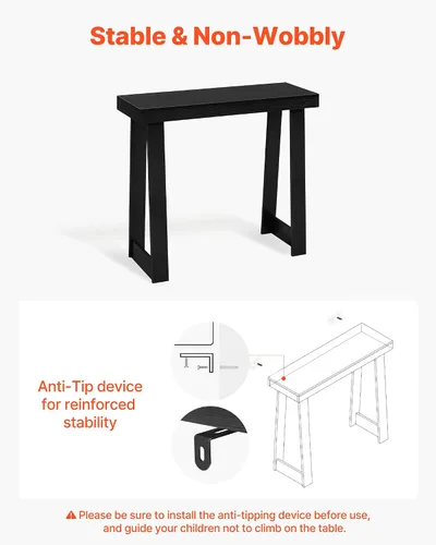 Vista 7 de VEVOR Mesa consola de 36 pulgadas, escritorio moderno detrás del sofá, escritorio de entrada rectangular de madera, soporte estrecho y largo