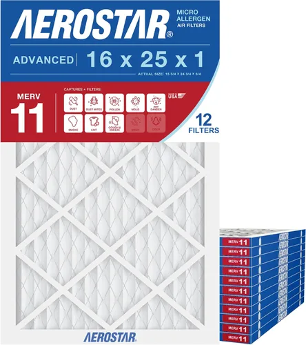 Vista 13 de Aerostar Multi - Filtro de aire de 1 pulgada para aire acondicionado y horno, Blanco Air Conditioner & Heater Replacement, Actual