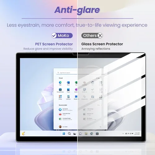 Vista 7 de MoKo Magnetic Paper Feeling Screen Protector for Surface Pro 12th 2026 Compatible with Surface Pro 11/10/9/8/X, Paper Texture, Anti-Glare, Anti