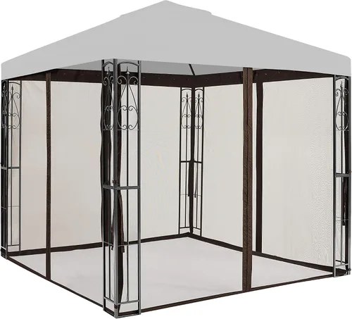 Vista 2 de APEX GARDEN - Mosquitera de repuesto universal para cenador de 8' x 8' (Solo red antimosquitos - Marrón)