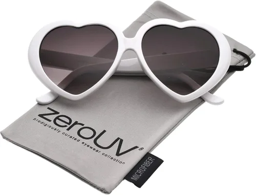 Vista 2 de zeroUV Lentes de sol de gran tamaño con diseño de corazón para mujer, 2.165in