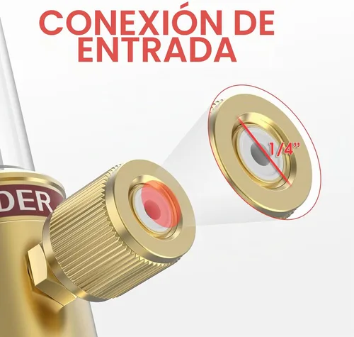 Vista 3 de YESWELDER Medidor de flujo de nitrógeno 1/4" SAE Flare Inlet 0-70SCFH 50PSI Indicador de flujo de nitrógeno para soldar