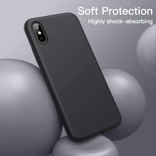 Vista 3 de JETech Funda de silicona para iPhone X, iPhone Xs, 5.8 pulgadas, suave al tacto, funda protectora de cuerpo completo, a prueba de golpes con forro