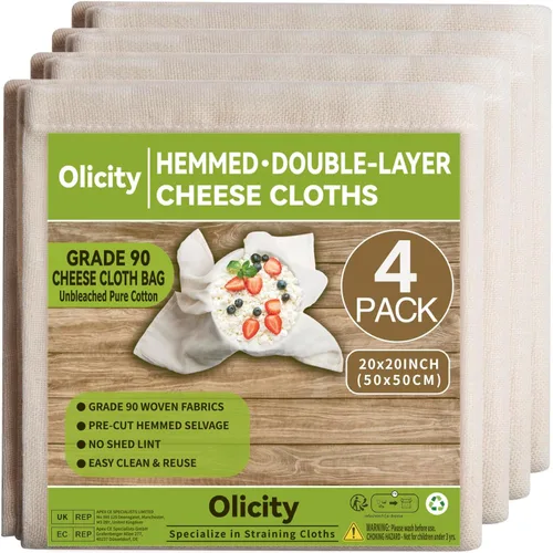 Vista 8 de Paños de queso orgánicos, certificado GOTS, paquete de 2, paño de queso