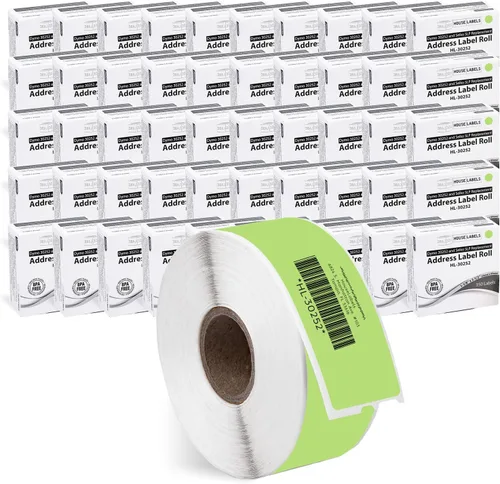 Vista 15 de HOUSELABELS DYMO 30252 - Etiquetas de dirección verdes compatibles (1-1/8 pulgadas x 3-1/2 pulgadas), adhesivo permanente fuerte, compatibles