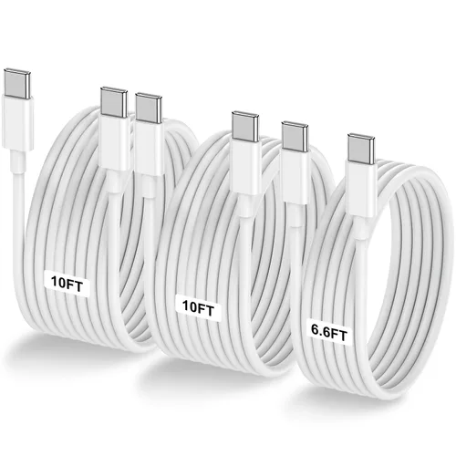 Vista 36 de LOFPYE Paquete de 3 cables USB C a USB C de 1 pie y 60 W, cable de carga rápida tipo C para iPhone Air 17 16e 16 15 Pro Plus Pro Max, para Galaxy