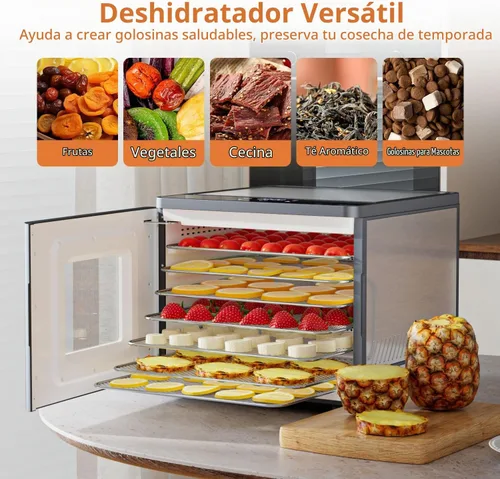 Vista 6 de Máquina deshidratadora de alimentos para carne seca TINANA Secadora de alimentos de acero inoxidable para carne - Deshidratador digital de alimentos
