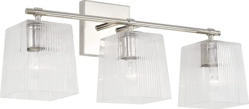 Vista 7 de Capital Lighting 141731BN-508 Lexi - Soporte de pared para tocador de baño, 3 luces, 300 vatios totales, 9 pulgadas de alto x 23 pulgadas de ancho
