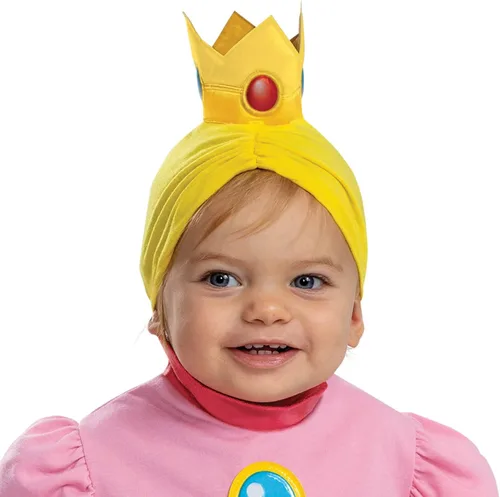Vista 4 de Disfraz infantil de princesa melocotón, traje oficial de Super Mario Bros para bebés