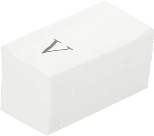 Vista 19 de Luxenap Toallas de invitados de tacto de lino de 15.8 X 7.9 pulgadas, 50 toallas de mano con letras - Letra dorada "S", fuente sans serif
