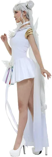 Vista 2 de miccostumes Disfraz de anime para mujer con capa tocada y cuello