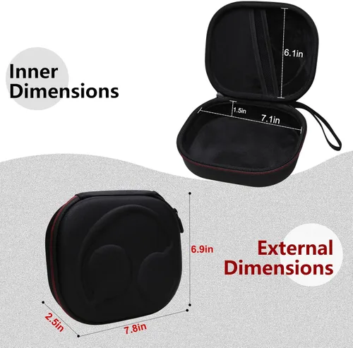 Vista 2 de LTGEM - Funda compatible con auriculares JBL Tune 510BT 520BT 500BT 570BT 660NC 710BT 720BT 770NC y Live 460NC 660NC 670NC 770NC 760NC, negro
