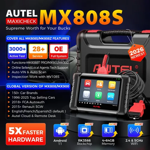 Vista 2 de Autel Scanner MaxiCheck MX808S, Versión 2026 EE. UU. de MaxiCOM MK808S MK808Z, herramienta de diagnóstico bidireccional completa como MK900 MX900