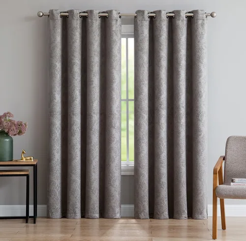 Vista 5 de LinenZone Par de Cortinas de Dormitorio Azul Verde Azulado. Estas Cortinas Opacas de Decoración Moderna son una Gran Opción como Cortinas de Ventana