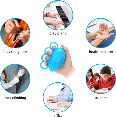 Vista 8 de Hand Exercise Ball Finger Therapy Ball - Grip Strengthening, Improve Flexibility, Squeeze Stress Relief Balls, Resistance Strength Trainer for Hand