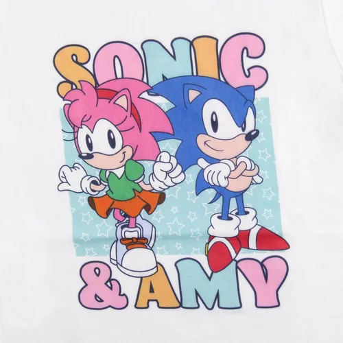 Vista 3 de Sonic The Hedgehog Amy Rose and Sonic Youth - Camiseta de videojuegos para niñas