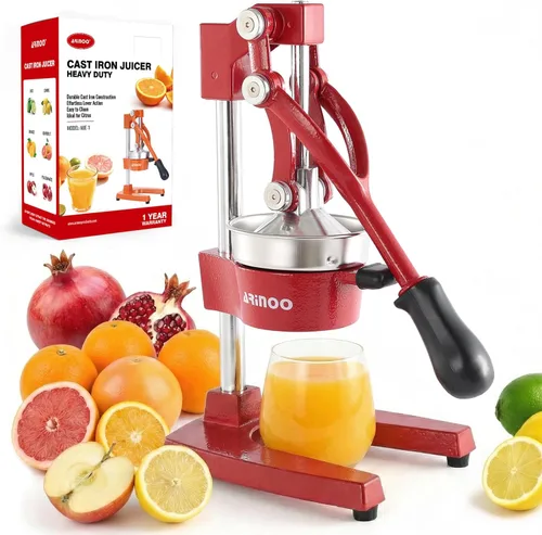 Vista 9 de Exprimidor de cítricos de hierro fundido de cocina, exprimidor manual de naranja, exprimidor de encimera resistente para limón, naranja, fácil