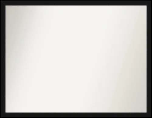 Vista 461 de Amanti Art Espejo de baño negro para sobre fregadero, 22 x 22 pulgadas, espejo de tocador cuadrado estrecho negro Avon, marco de madera casual