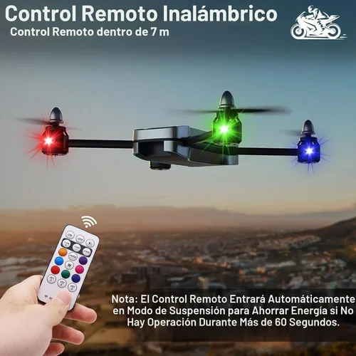 Vista 5 de 4 luces estroboscópicas LED inalámbricas con control remoto, 8 colores recargable por USB, luz de advertencia anticolisión, luces LED inalámbricas