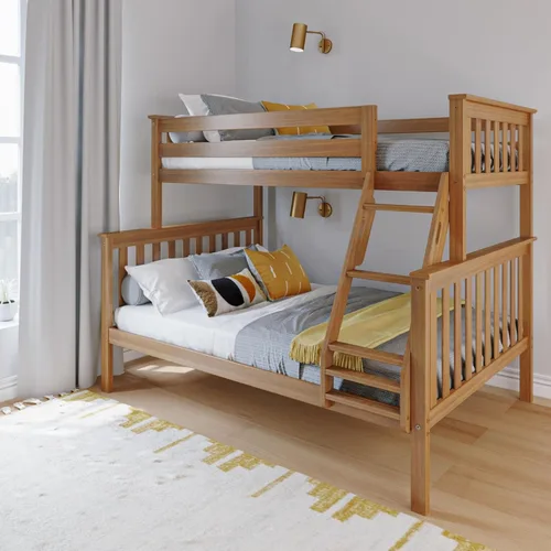 Vista 19 de Max & Lily - Litera, marco de cama individual sobre cama matrimonial para niños, color azul. Climb with Confidence, Sturdiness Redefined