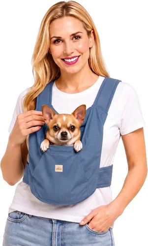 Vista 9 de Transportador para perros pequeños, cachorros y gatitos, hasta 8 libras Diseño manos libres, estilo de transporte frontal, estilo de transporte