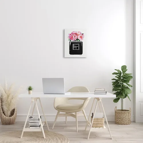 Vista 8 de Stupell Industries agp-106 - Arte de pared Glam con diseño de botella de perfume y peonía negra, 16 x 20 pulgadas, lienzo envuelto en galería
