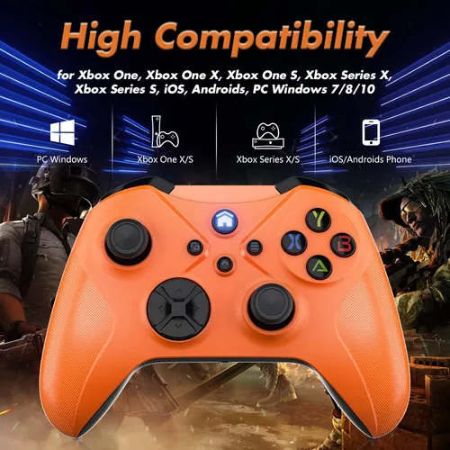 Vista 3 de Gamrombo Controlador inalámbrico para Xbox One, Xbox One XS, Xbox Series XS, AndroidiOSWindows, controlador de juegos de PC con conector