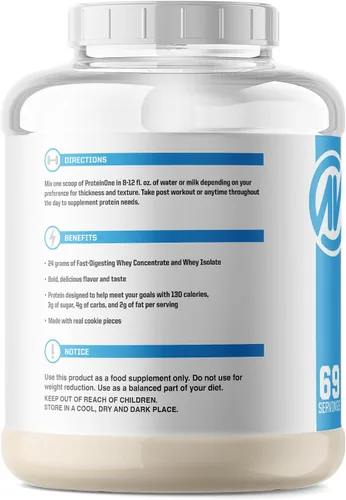Vista 3 de NutraOne ProteinOne Whey Protein Promueve la recuperación y desarrolla músculo con un batido de proteínas en polvo para hombres y mujeres