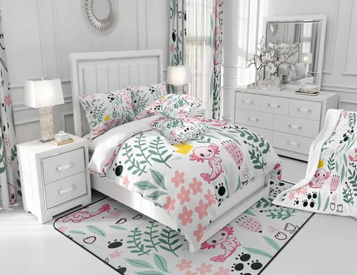 Vista 6 de Manfei Lindas cortinas de ventana con estampado de hojas de flores para niños, niñas y adultos, tratamiento de ventana de ajolote floral botánico