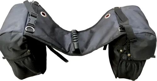 Vista 4 de Bolsa de sillín Majestic Ally para caballos - Bolsa de sillín acolchada, reflectante, impermeable y aislada de nylon con bolsillos y portabotellas