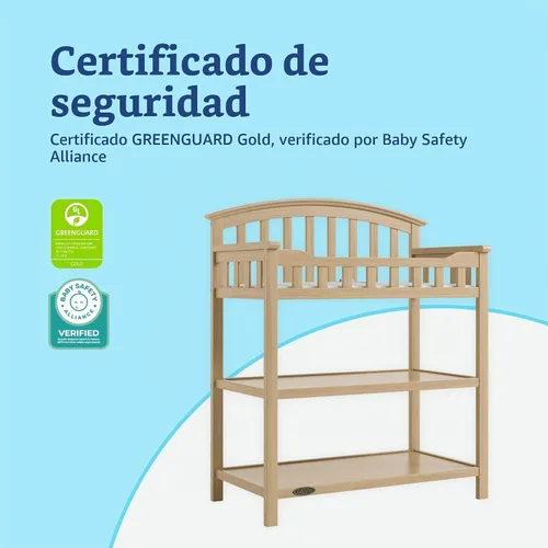 Vista 6 de Cambiador Graco con cambiador resistente al agua, madera flotante