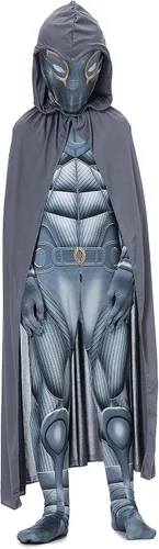Vista 3 de Knight Costume Spuerhero Cosplay Knight Jumpsuit Hooded Cape Halloween Knight Cosplay Costume for Kids and Adults