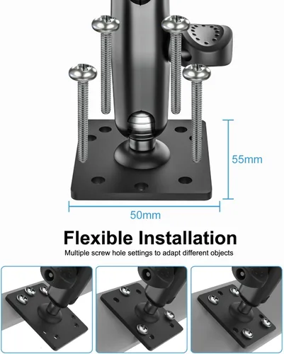 Vista 4 de Base de taladro antirrobo resistente para tableta, soporte para tablero de automóvil para camiones/vehículo con cerradura de seguridad y llave