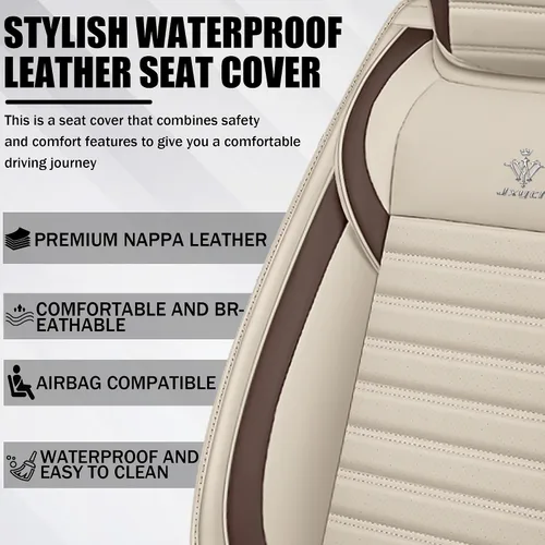 Vista 3 de Fundas de asiento para mini convertible 2009-2025, fundas de asiento de automóvil de cuero de alta calidad, impermeables, antideslizantes