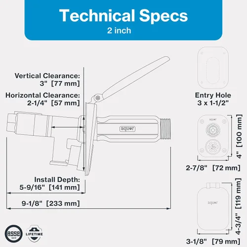 Vista 7 de Aquor House Hydrant V2+ - Grifo para exteriores libre de heladas, válvula antisifón con conexión rápida, boquilla de manguera de pared a prueba