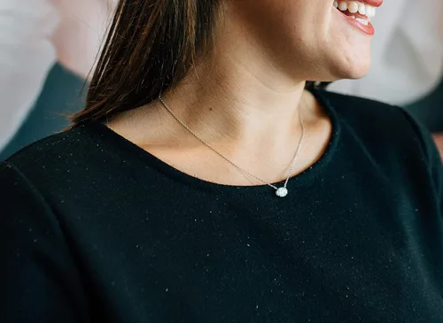 Vista 3 de Ellena Rose Collar de ópalo de plata de ley, plata de ley 925, pequeño y delicado ópalo ovalado para mujer, collares de piedras preciosas, joyería