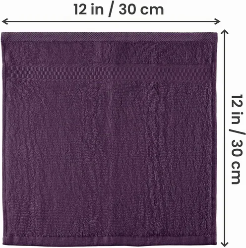 Vista 2 de Paños Utopia Luxury de 100% algodón ringspun y de cuidado fácil para máxima suavidad y absorción. Paquete de 12 (13 in x 13 in)