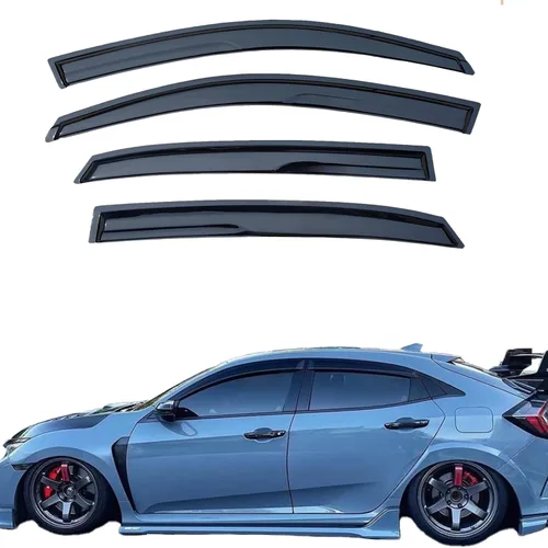 Vista 14 de Viseras adhesivas para ventana, protectores de lluvia compatibles con Toyota Rav4 2006-2012, deflector de ventana de ventilación lateral, protección