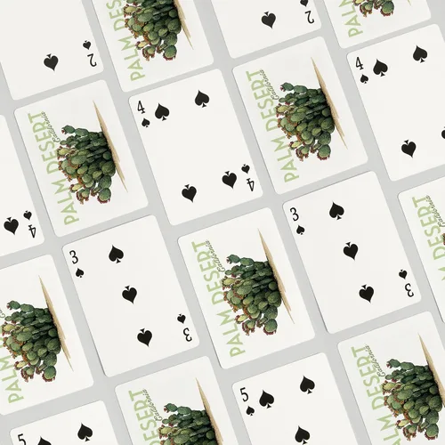 Vista 4 de Lantern Press Palm Desert, California, cactus tuna (52 cartas de juego, baraja de cartas de tamaño póquer con comodines)