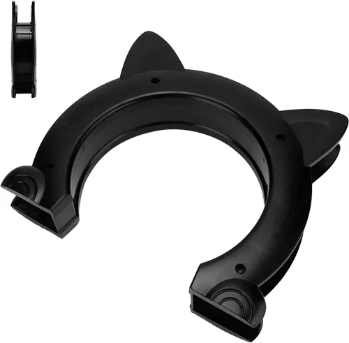 Vista 4 de Puerta de gato, puerta de perro de material ABS para interior exterior para ventana para puertas domésticas (negro)