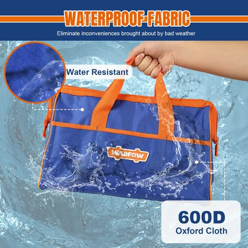 Vista 6 de WTG3A16 - Bolsa de herramientas de 16 pulgadas, bolsa de herramientas con múltiples bolsillos con material impermeable y diseño de boca ancha